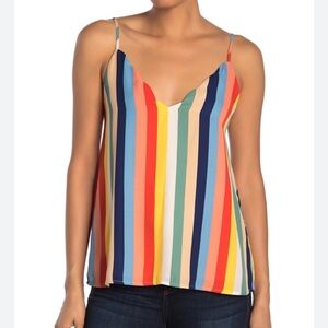 Socialite scalloped tank top with adjustable straps